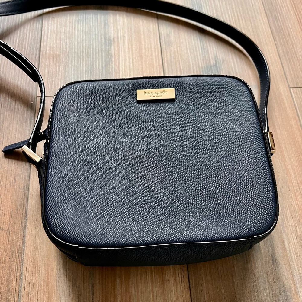 Kate Spade Black Crossbody Bag with Gold Accents